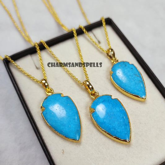 Arrowhead Turquoise Necklace | Dainty December Birthstone Layered Jewelry