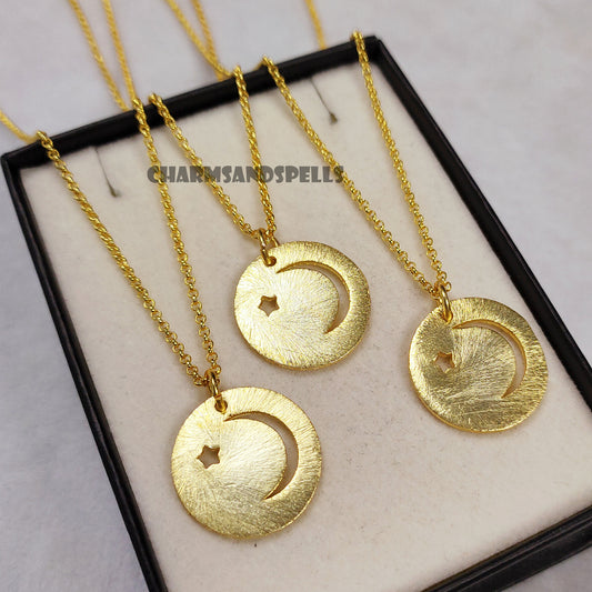 Dainty Moon & Star Necklace | Handmade Celestial Spiritual Jewelry