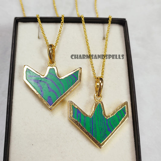 Malachite Necklace | Tribal Green Healing Crystal Jewelry