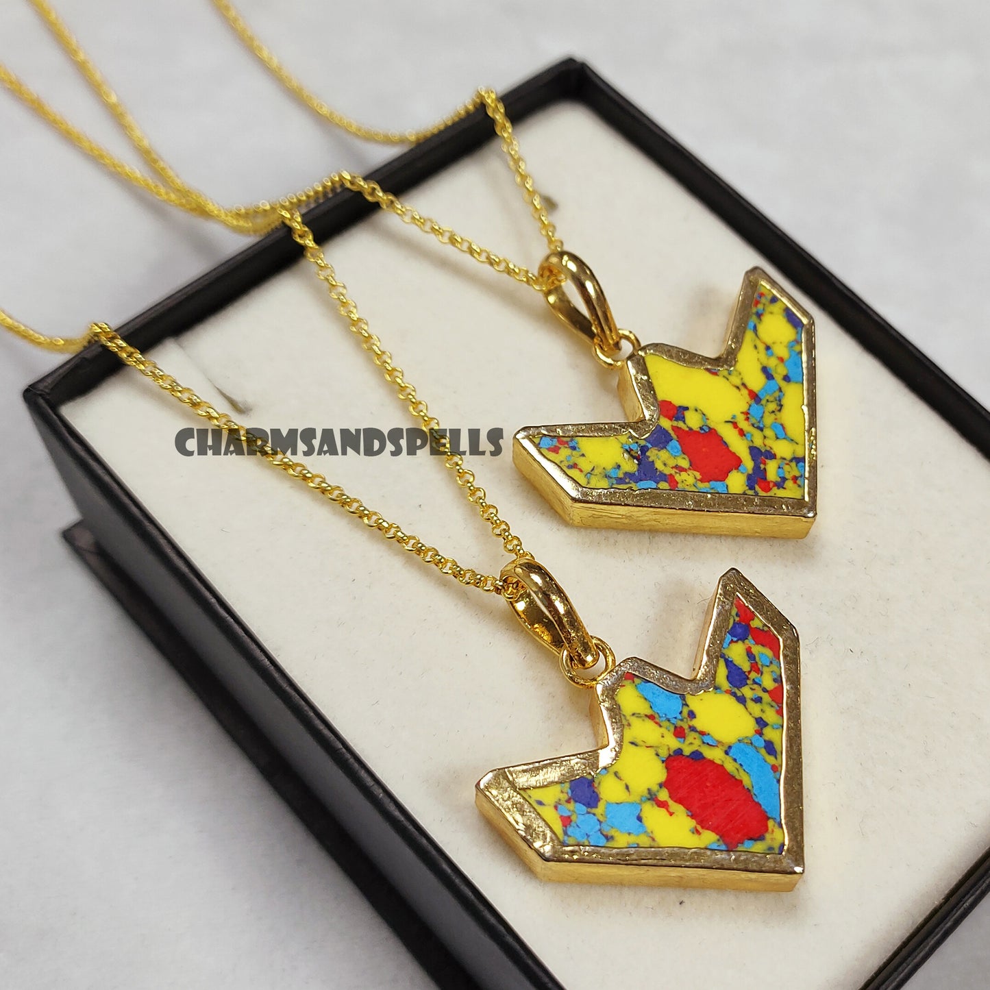 Mosaic Jasper Pendant Necklace, Autistic Jewelry, Unique Bohemian Pendant Necklace, Handmade Gemstone Jewelry, Gift For Her, Christmas Gift