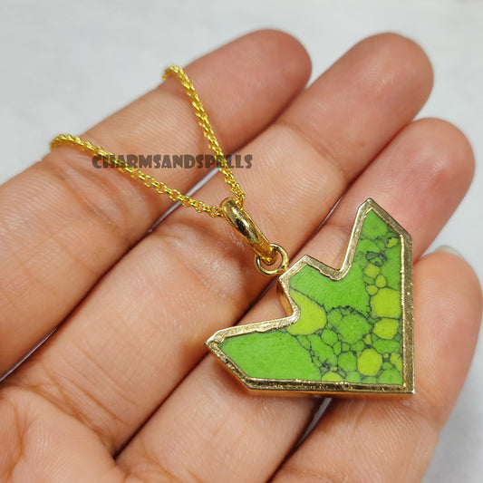 Green Turquoise Necklace | Handmade Gemstone Healing Jewelry