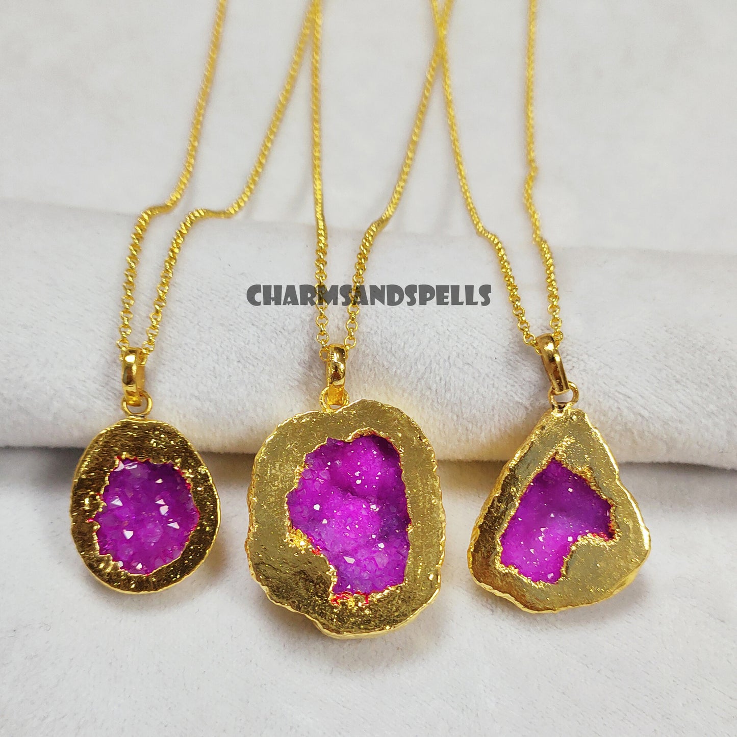 Rare Pink Cave Druzy Necklace, Dainty Necklace, Healing Jewelry, Bohemian Bridesmaids Gift, Necklace For Her, Christmas Gift, Birthday Gifts