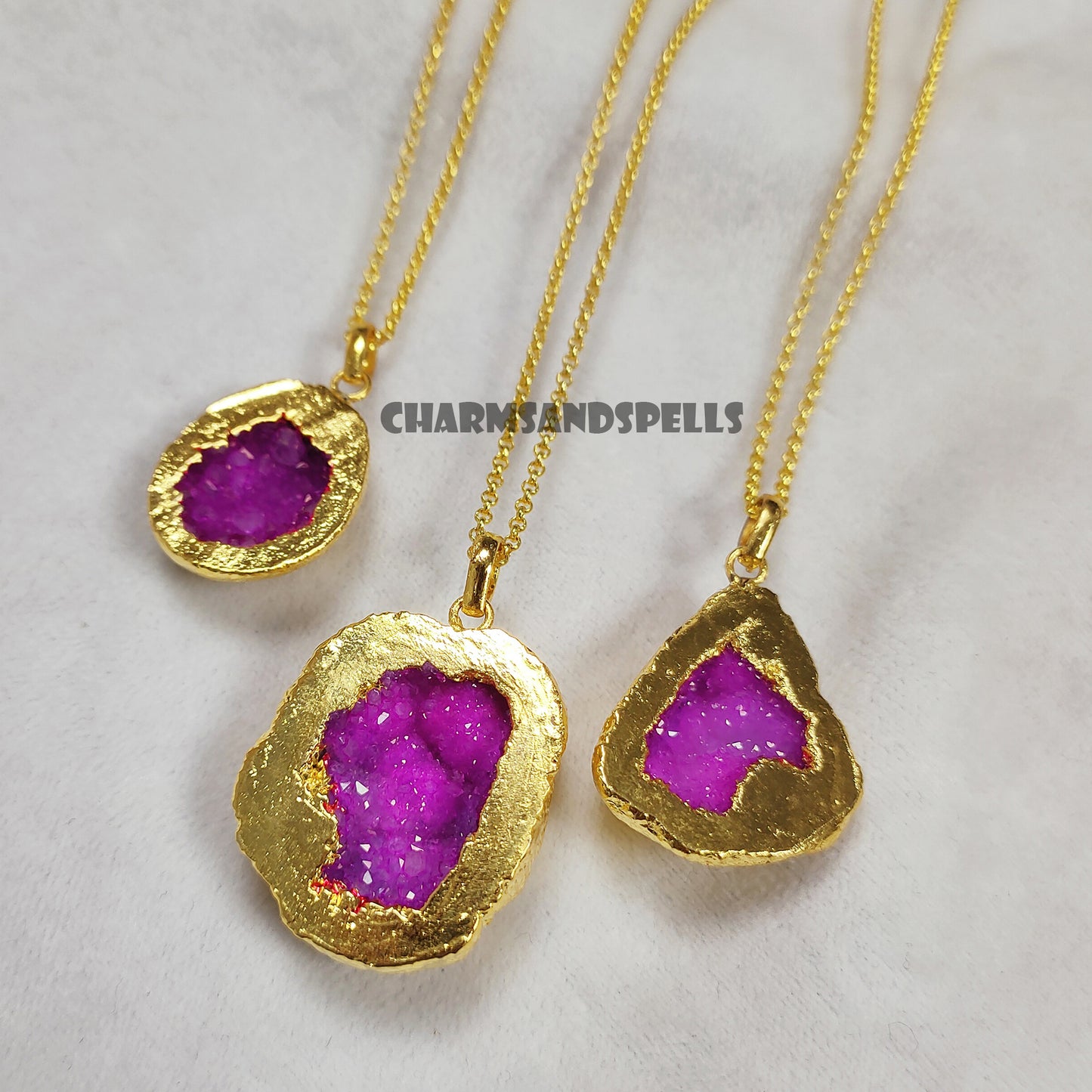 Rare Pink Cave Druzy Necklace, Dainty Necklace, Healing Jewelry, Bohemian Bridesmaids Gift, Necklace For Her, Christmas Gift, Birthday Gifts