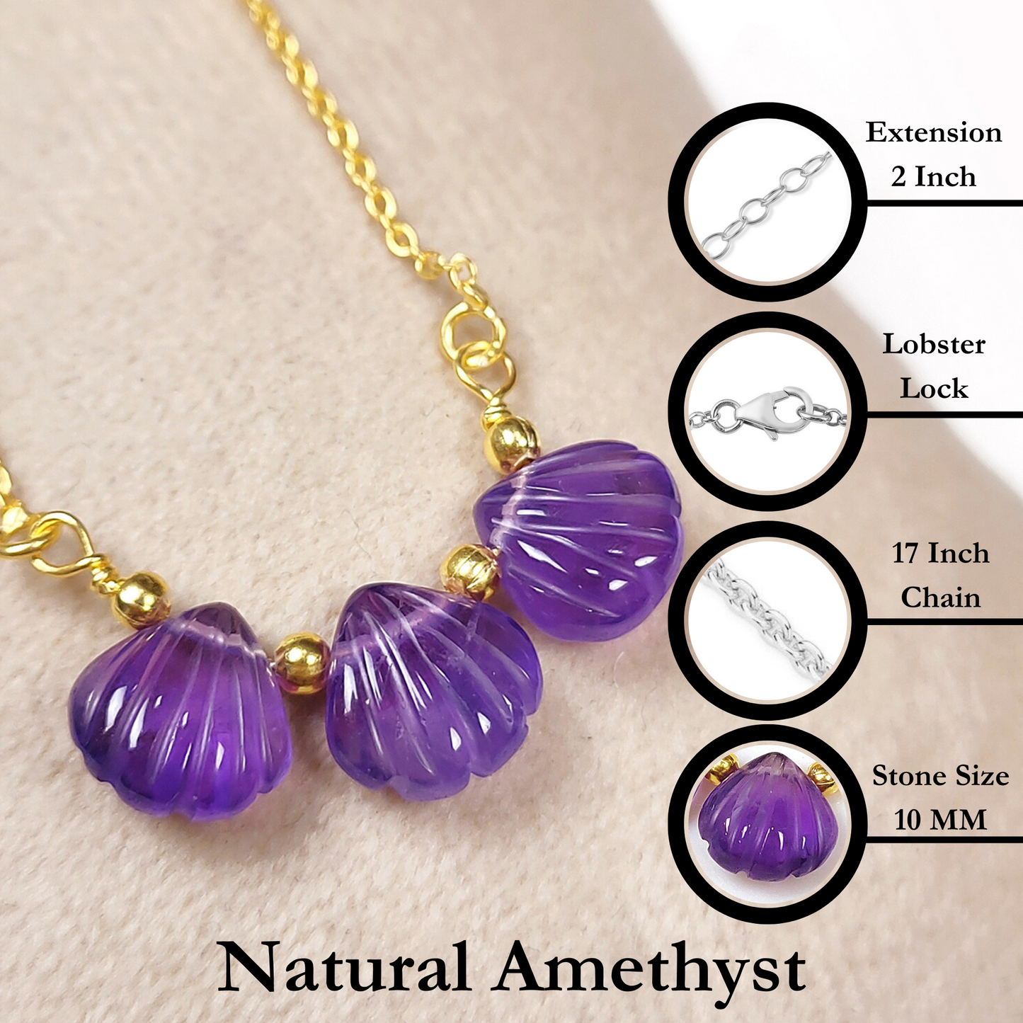 Handmade Amethyst Necklace | 925 Silver | Tiny Purple Gemstone Jewelry