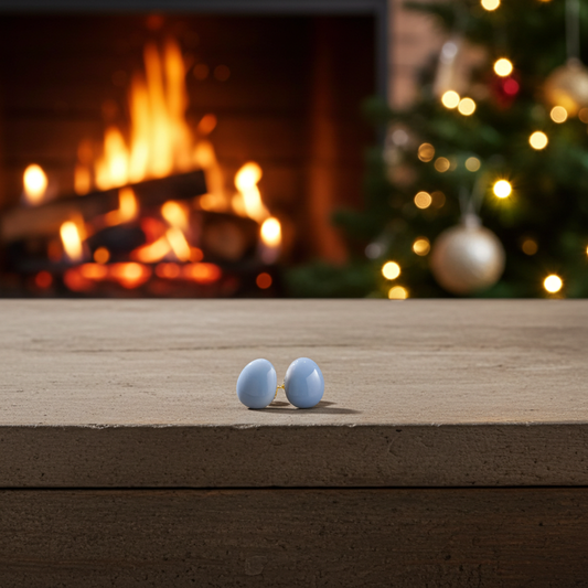 Blue Boulder Opal Stud Earrings