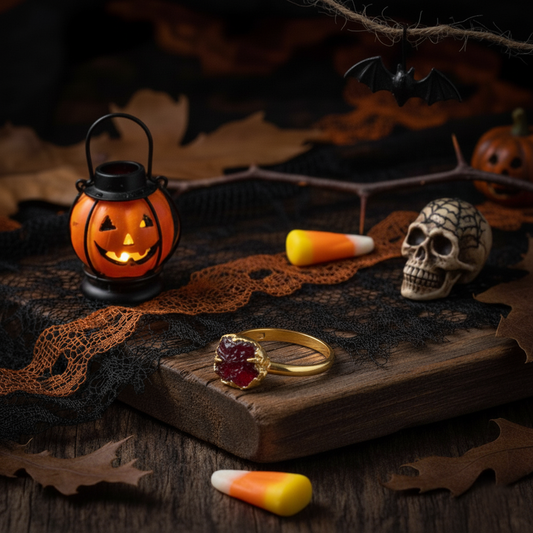 Natural Garnet Ring| Handmade Adjustable Electroplated Raw Gemstone Jewelry