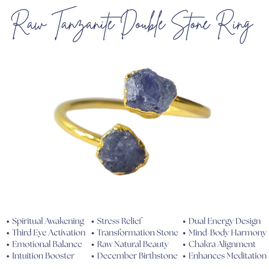 Natural Tanzanite Ring | Raw December Birthstone Dainty Handmade Jewelry