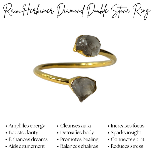 Herkimer Diamond Ring | Natural Raw Diamond Jewelry