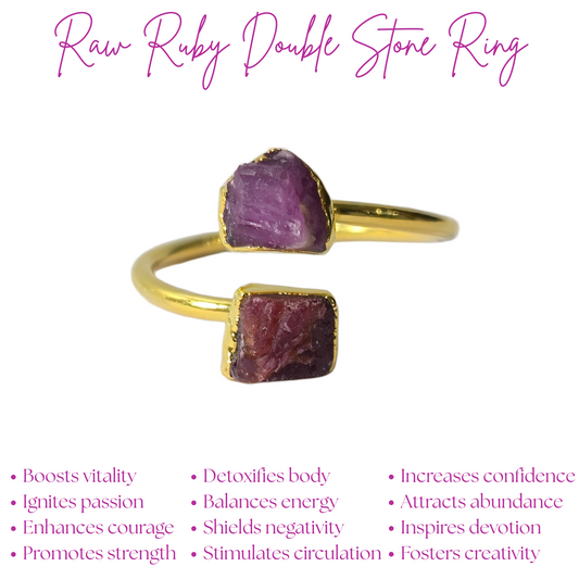 Genuine Raw Ruby Ring | Handmade Natural Gemstone Birthstone Jewelry