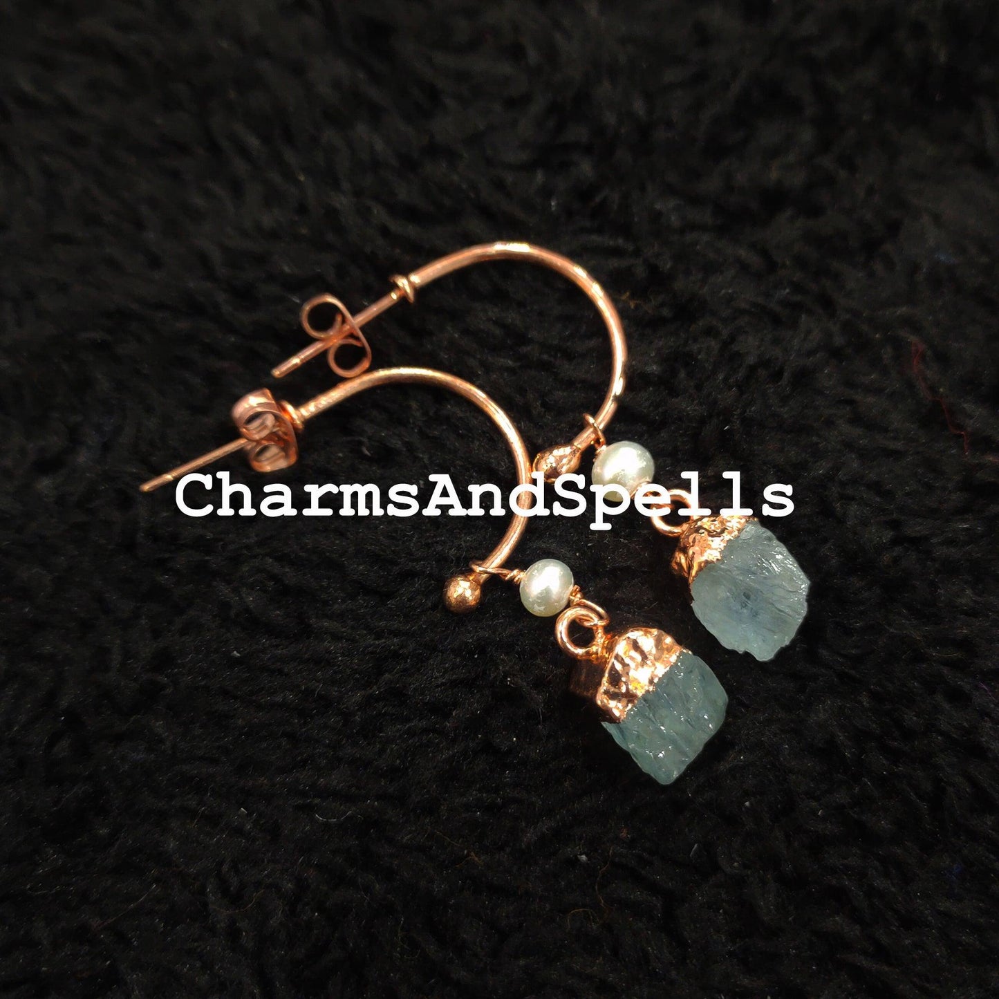 Raw Aquamarine Earrings