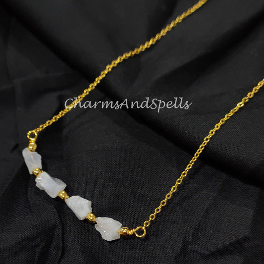 Raw Rainbow Moonstone Necklace