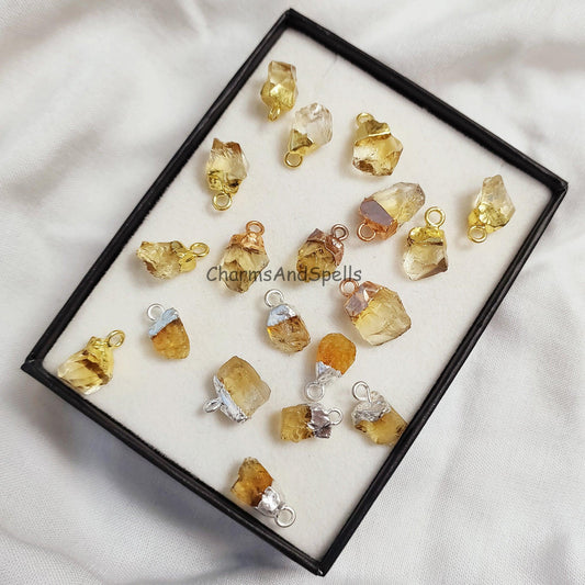 Raw Citrine Gemstone Pendant