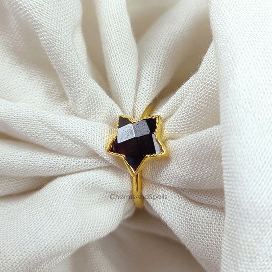 Garnet Star Ring | Handmade Boho January Birthstone Jewelry