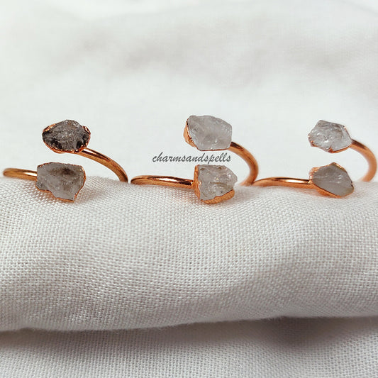 Herkimer Diamond Ring | Natural Raw Diamond Jewelry