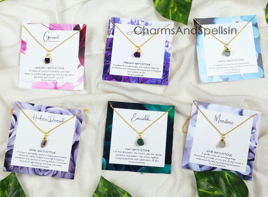 Raw Healing Crystal Necklace | Personalized Gemstone Jewelry