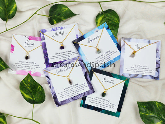 Raw Healing Crystal Necklace | Personalized Gemstone Jewelry