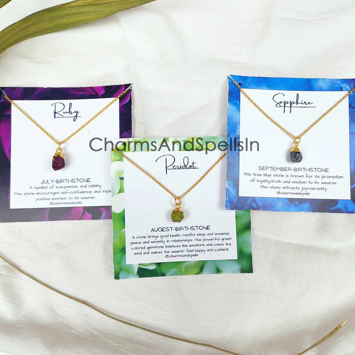 Natural Raw Necklace, Healing Birthstone Necklace, Boho Jewelry, Ruby, Peridot, Sapphire, Rose Quartz, Citrine, Turquoise, Birthday Gift