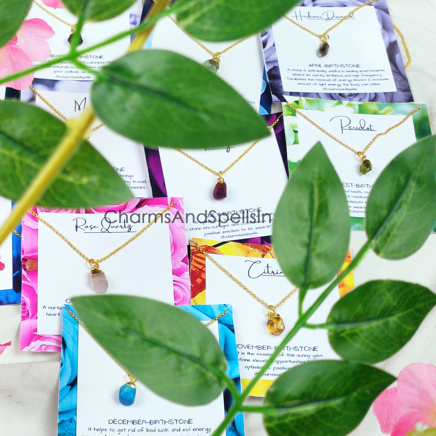 Natural Raw Birthstone Necklace | Healing Gemstone Jewelry