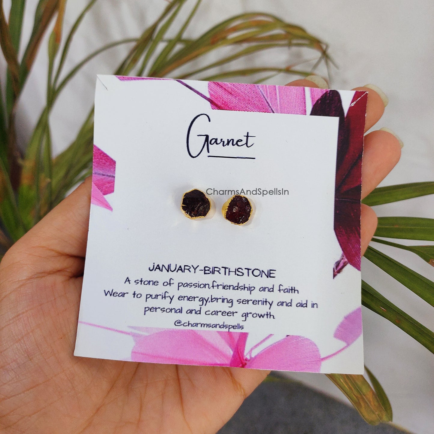All Birthstone Stud Earrings | Natural Raw Gemstone Healing Jewelry
