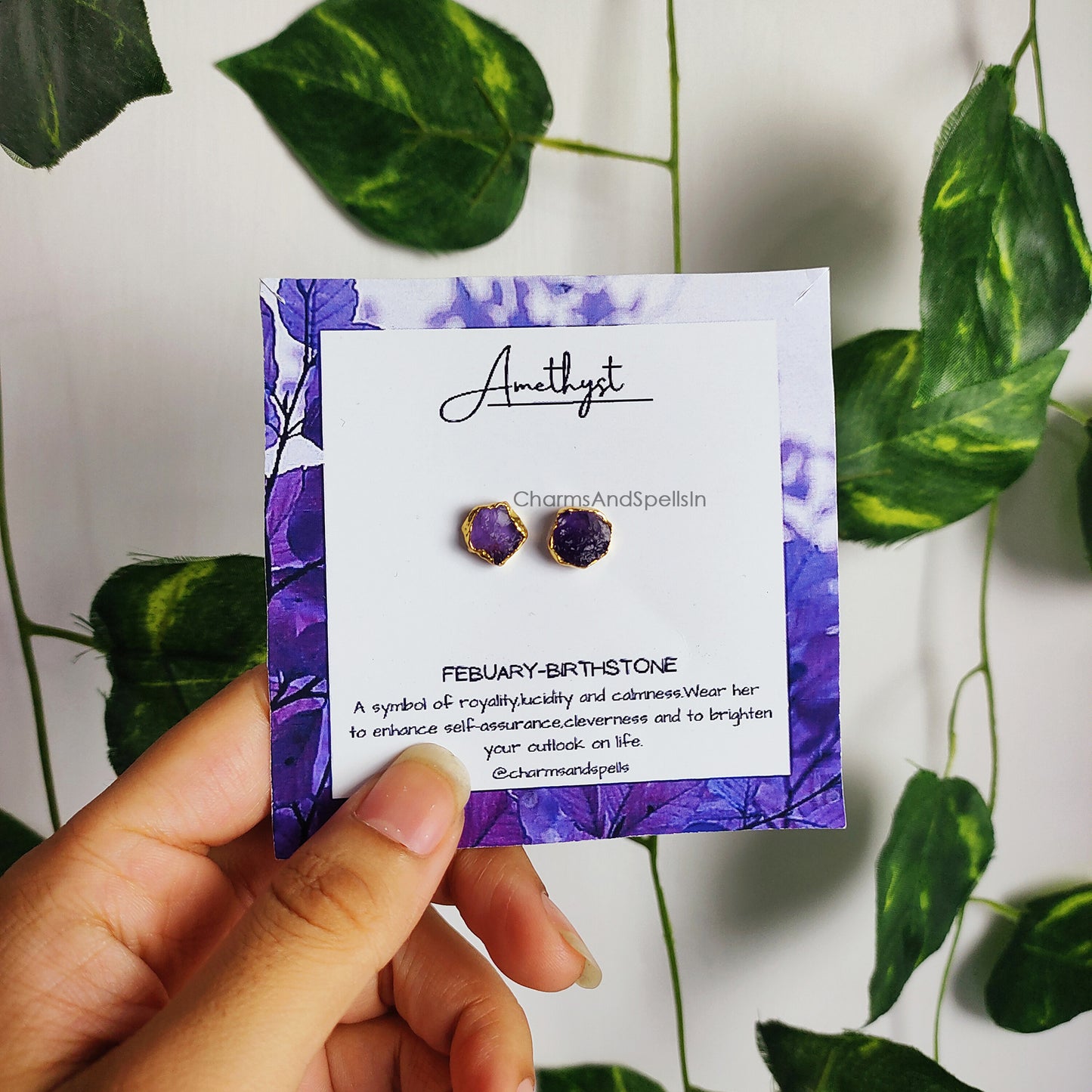 All Birthstone Stud Earrings | Natural Raw Gemstone Healing Jewelry