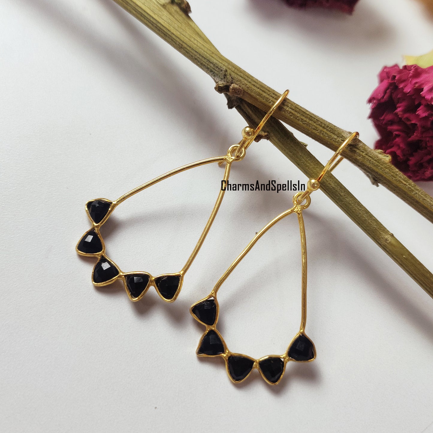 Natural Black Onyx Earring, Handmade Earring, Dangle Earring, Natural Onyx Gemstone Jewelry, Wedding Earring, Bridal Gift, Women Earring