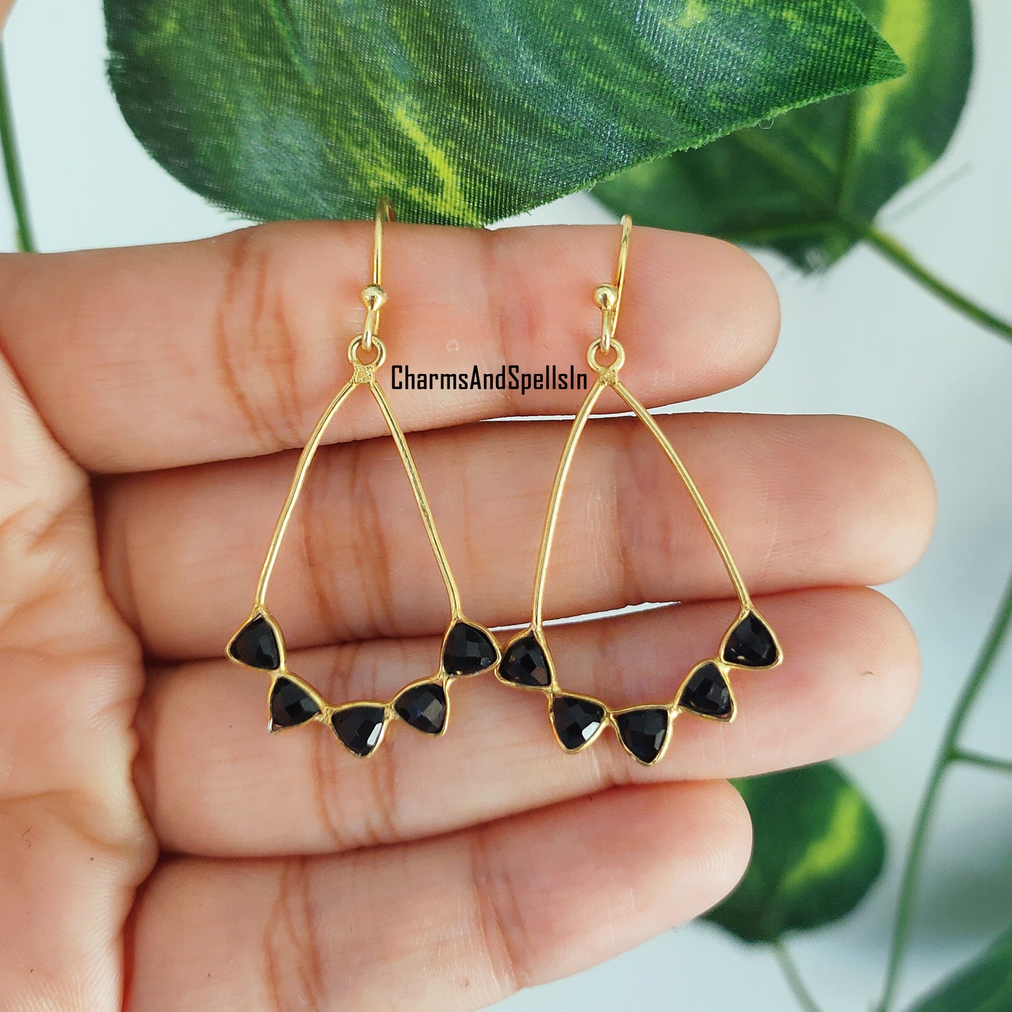 Natural Black Onyx Earring, Handmade Earring, Dangle Earring, Natural Onyx Gemstone Jewelry, Wedding Earring, Bridal Gift, Women Earring