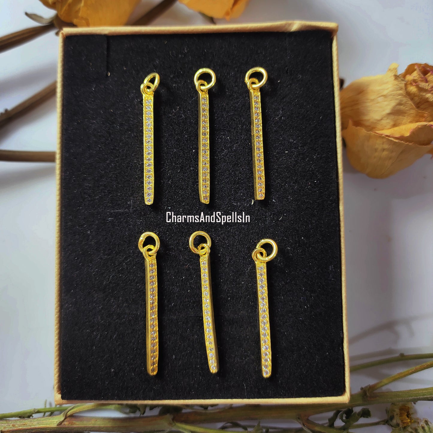 Cubic Zirconia Bar Pendant Necklace, 14K Gold Plated Necklace, Handmade Necklace, Woman Jewelry, CZ Charm Necklace, Birthday Gifts for Her