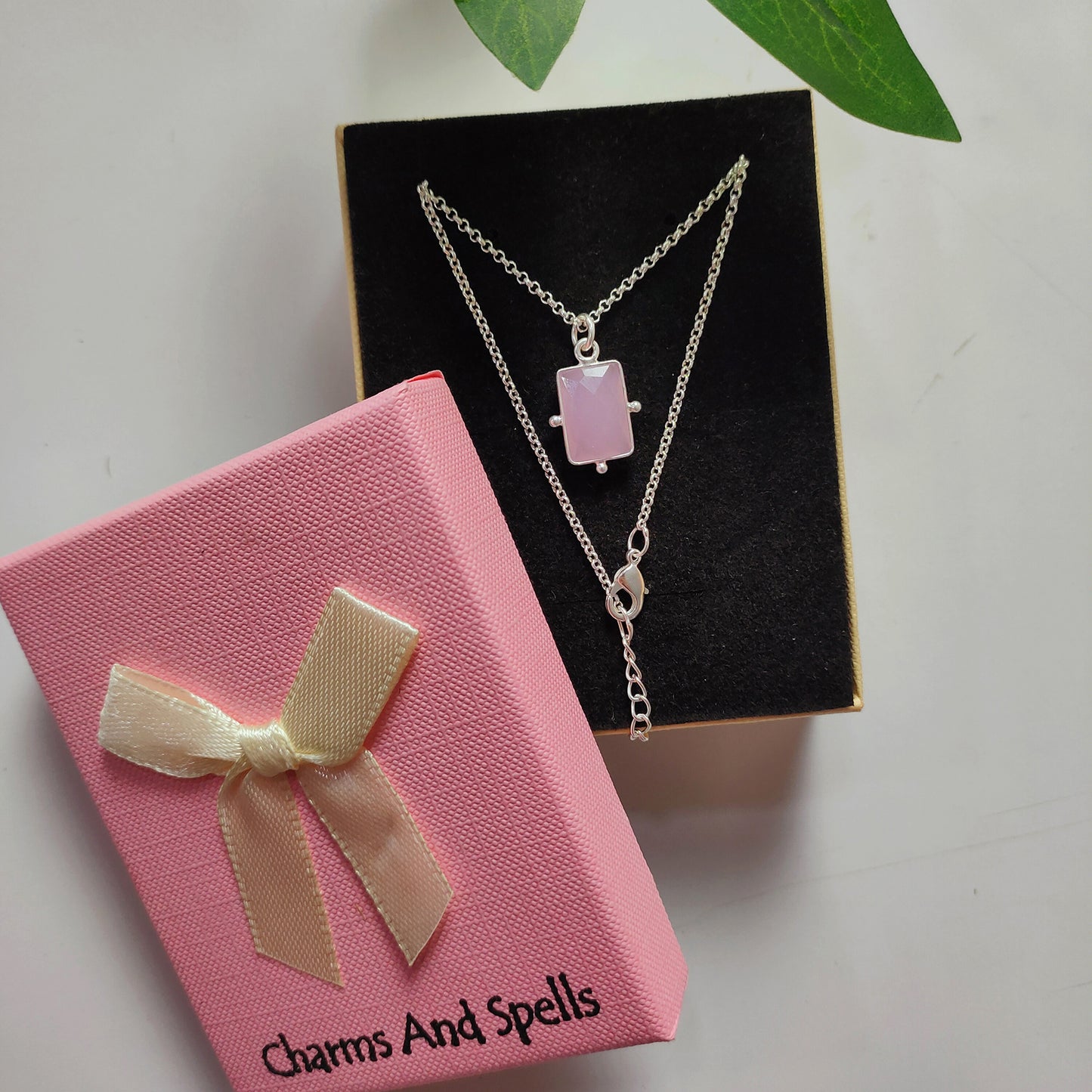Amazing Pink Chalcedony Charm Necklace, Handmade Jewelry, October Birthstone Pendant, Unique Gift For Bridal, Pink Gemstone Necklace, Gift