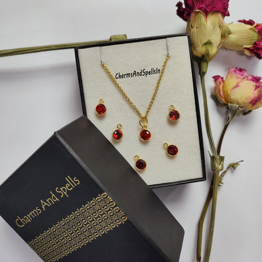 Dainty Hydro Garnet CZ Necklace | Unique Boho Pendant Handmade Jewelry