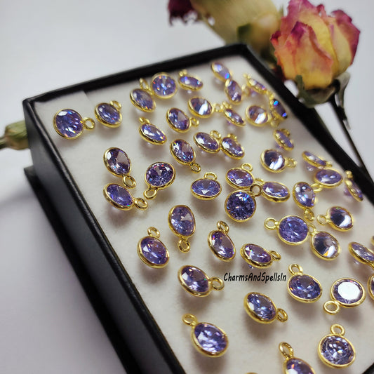 Dainty Tanzanite CZ Necklace | Hydro Tanzanite Pendant Handmade Jewelry