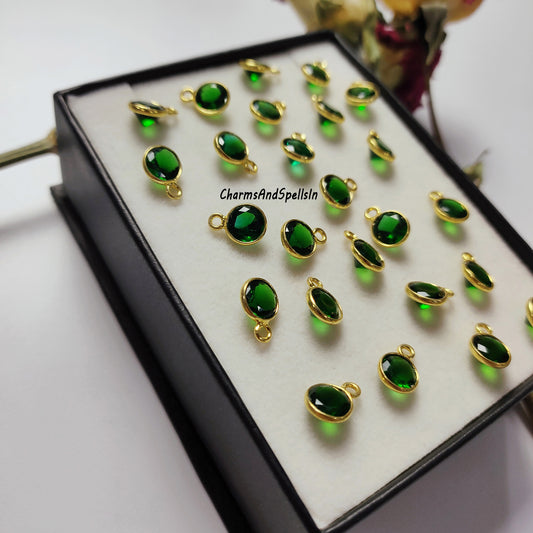 Dainty Hydro Emerald CZ Necklace | Handmade Green Cubic Zirconia Pendant