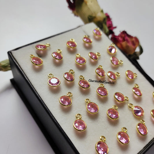 Dainty Pink Quartz CZ Necklace | Unique Bridal Pendant Handmade