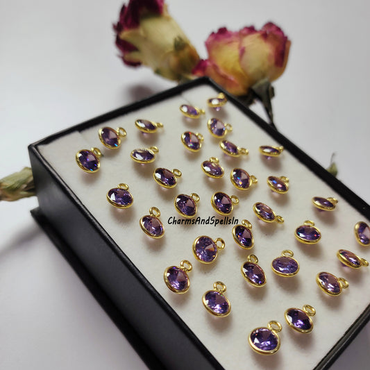 Dainty Amethyst CZ Necklace | Hydro Amethyst Pendant Handmade Jewelry