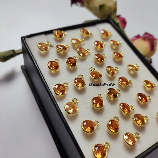 Dainty Honey Quartz CZ Necklace | Hydro Quartz Boho Pendant Handmade Jewelry