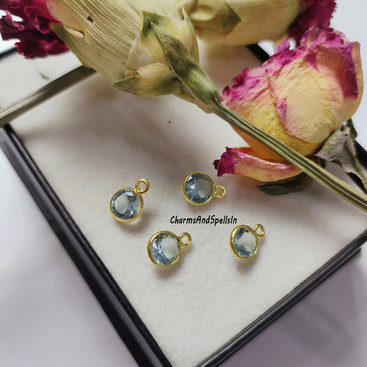 Dainty Blue Topaz Necklace | Hydro Topaz & CZ Pendant Boho