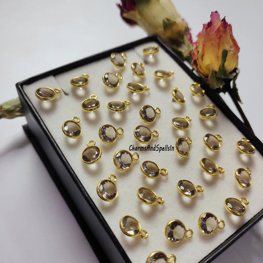 Dainty Smoky Quartz CZ Necklace | Hydro Smoky Quartz Boho Pendant