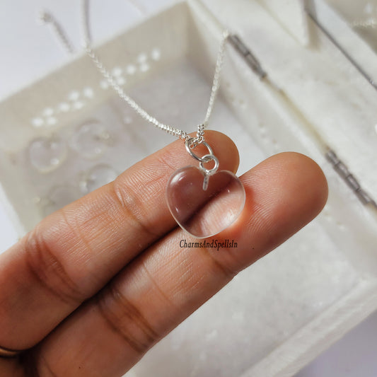 Clear Quartz Heart Necklace | Boho Gemstone Jewelry | Bridesmaids Gift