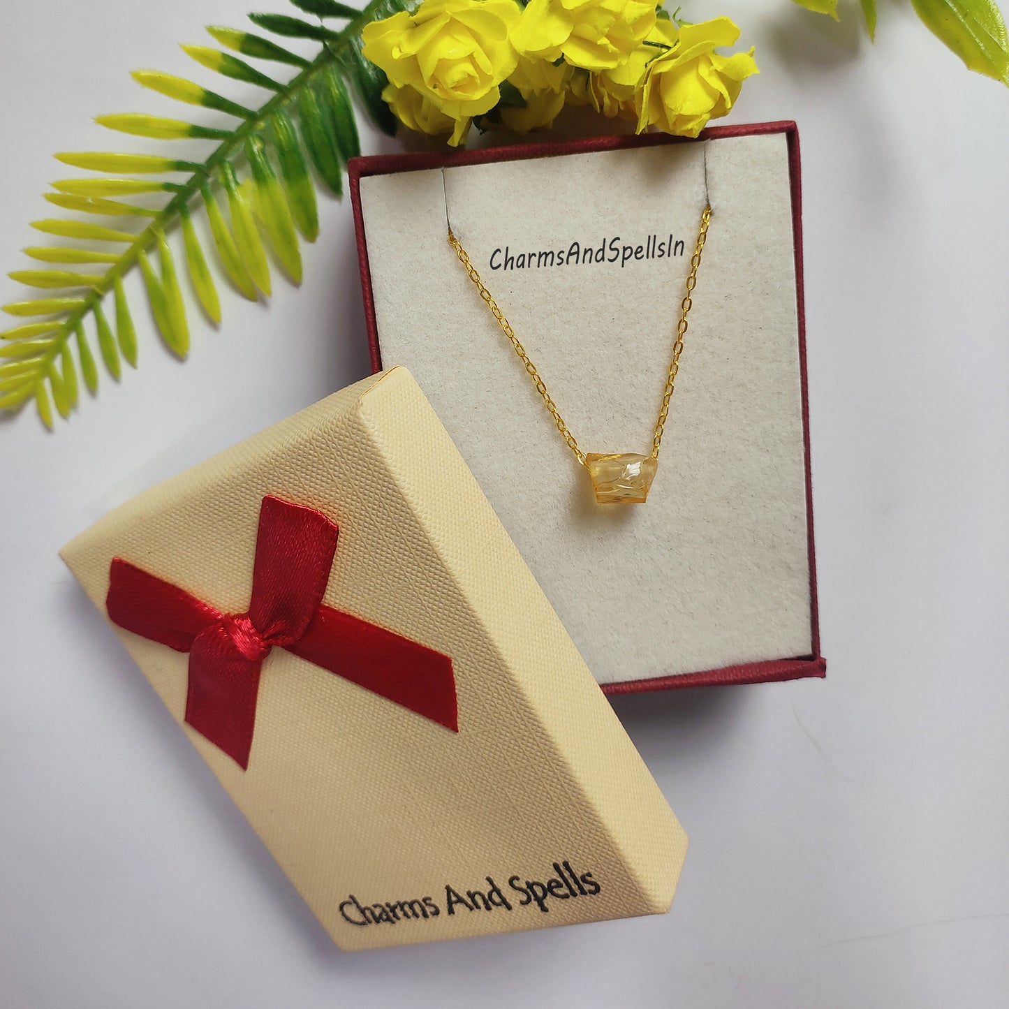 Natural Citrine Crystal Necklace, Healing Crystal Necklace, Rough Gemstone Jewelry, Bohemian Necklace, November Birthstone Jewelry, Gift