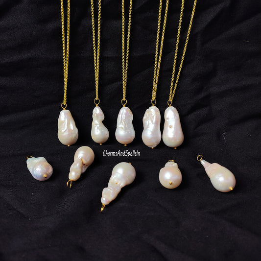 Natural Pearl Necklace | 14K Gold Plated Minimal Handmade Jewelry