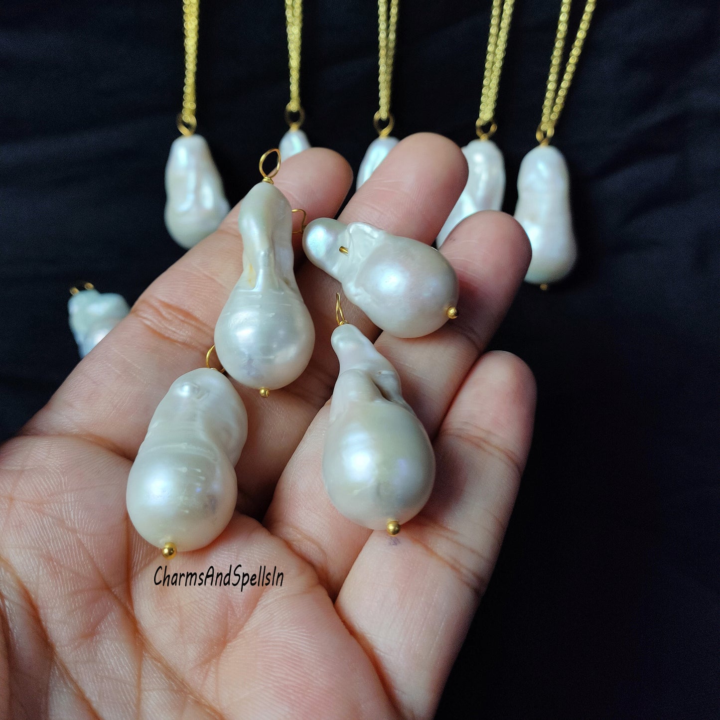 Natural Pearl Necklace, 14K Gold Plated Necklace, Handmade Jewelry, Minimal Necklace, Freshwater Pearl Jewelry, Unique Bridal Necklace, Gift
