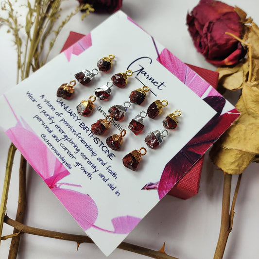 Raw Garnet Pendant Connector