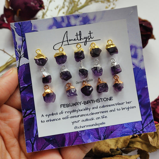 Raw Amethyst Pendant Connector