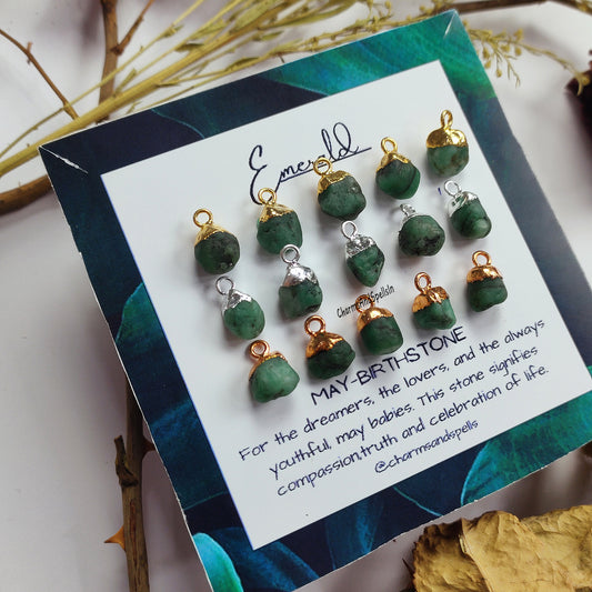 Raw Emerald Pendant Connector