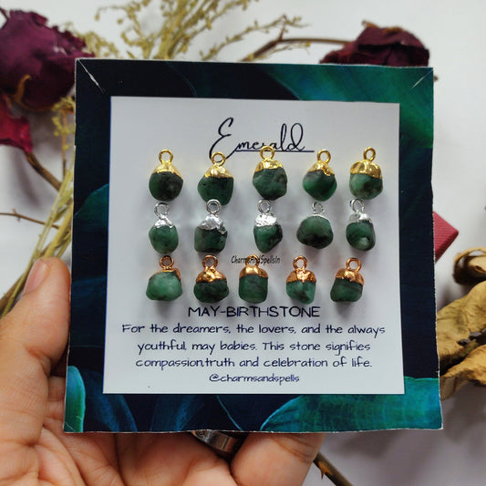 Raw Emerald Pendant Connector