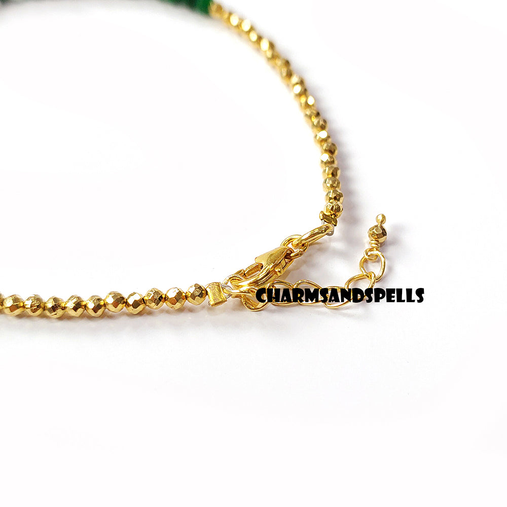 Dainty Emerald Bracelet | 925 Sterling Silver May Birthstone Jewelry