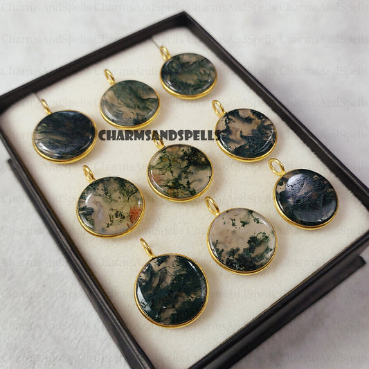 Moss Agate Pendant Necklace