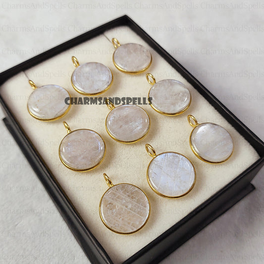 Natural Blue Fire Moonstone Pendant Necklace