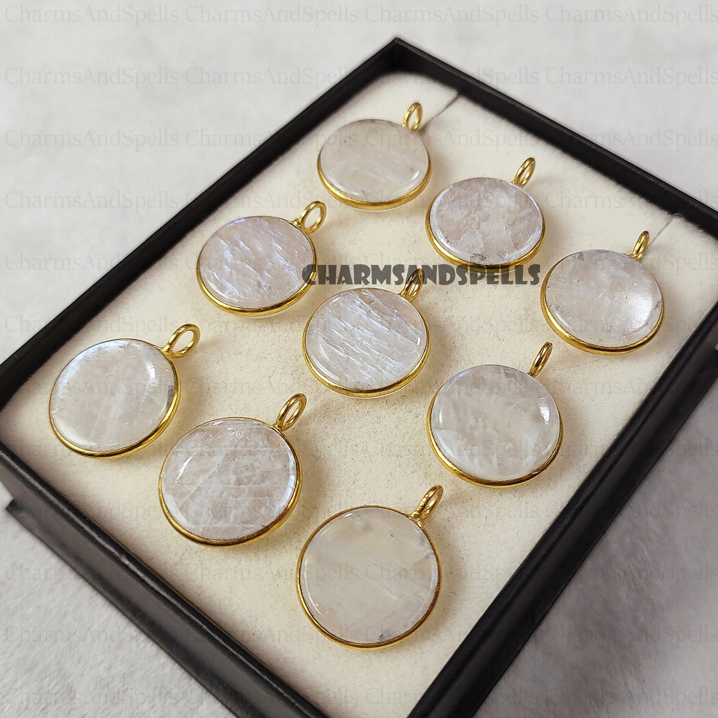 Natural Blue Fire Moonstone Pendant Necklace, Gemstone Jewelry