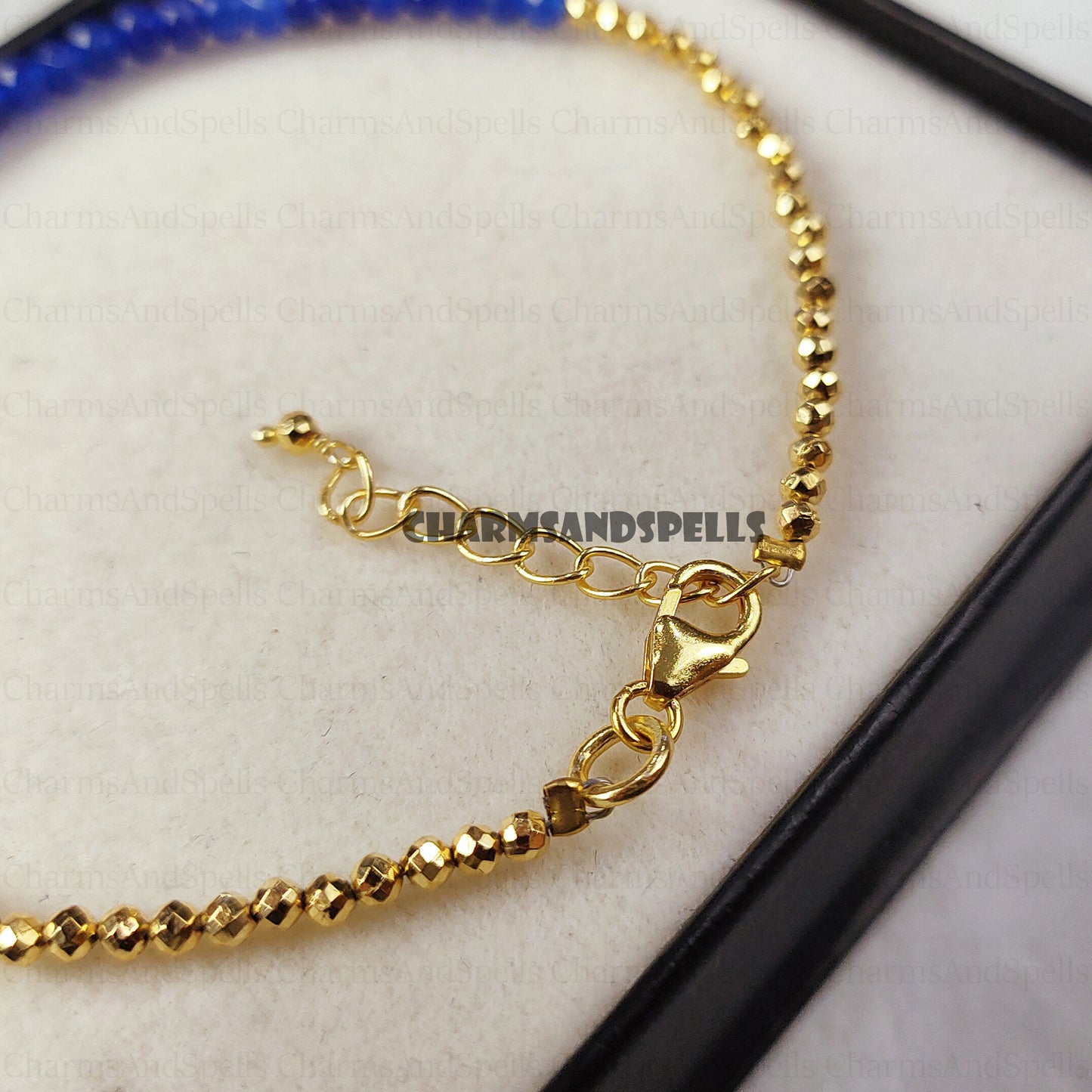 Blue Sapphire Bracelet, Dainty Birthstone Minimalist Jewelry, Delicate Semi-Precious Bracelet, Stacking, Layering Bracelet for Man Women