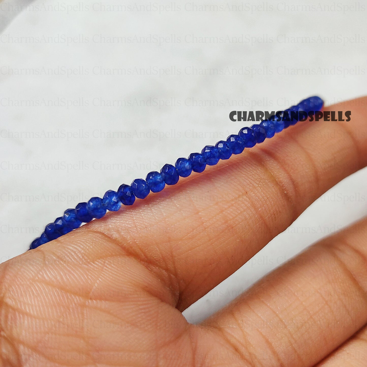 Blue Sapphire Bracelet, Dainty Birthstone Minimalist Jewelry, Delicate Semi-Precious Bracelet, Stacking, Layering Bracelet for Man Women